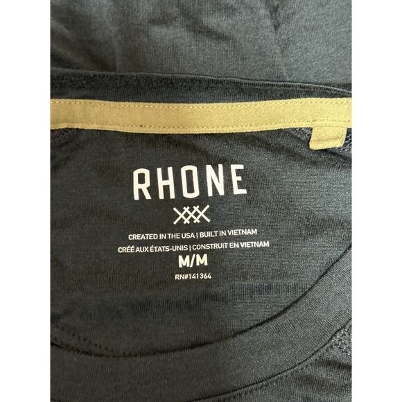 Rhone Reign Men's Black Short Sleeve Crew Neck Athletic T Shirt Tee Top Size M - Picture 3 of 4